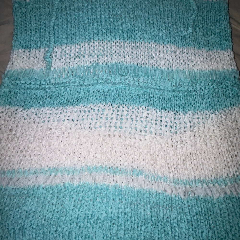 VS Striped Knit Hooded Swim Coverup Sweatshirt - Picture 7 of 11